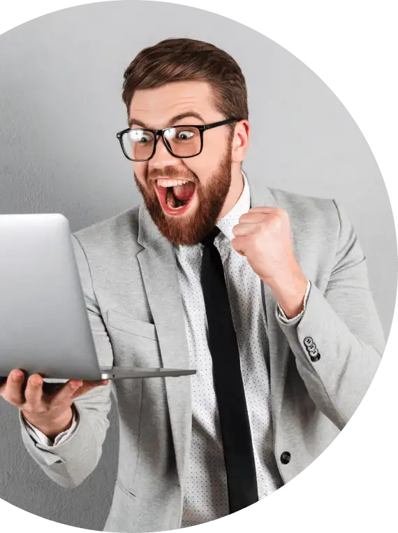 man with laptop